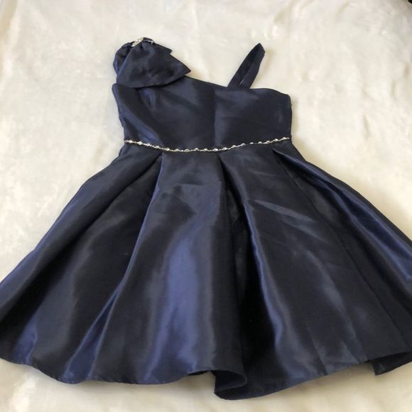 Rare Editions Big Girls Asymmetrical-Neckline Fit-And-Flare Dress, NWT Size 14 - Picture 1 of 12